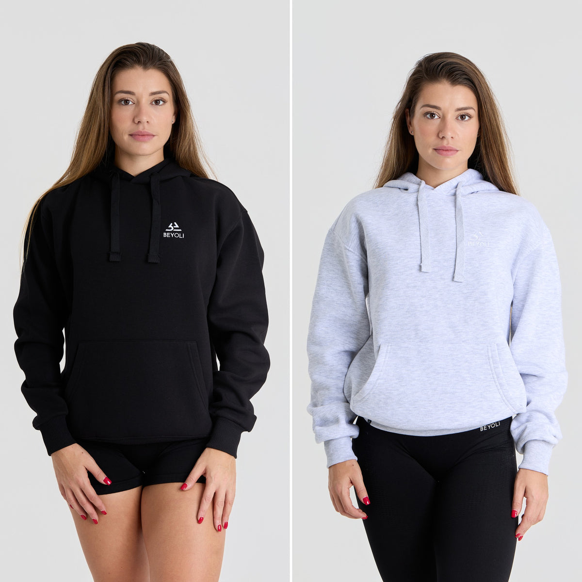 Pack 2 Hoodies Original Beyoli Femme - Noir + Gris