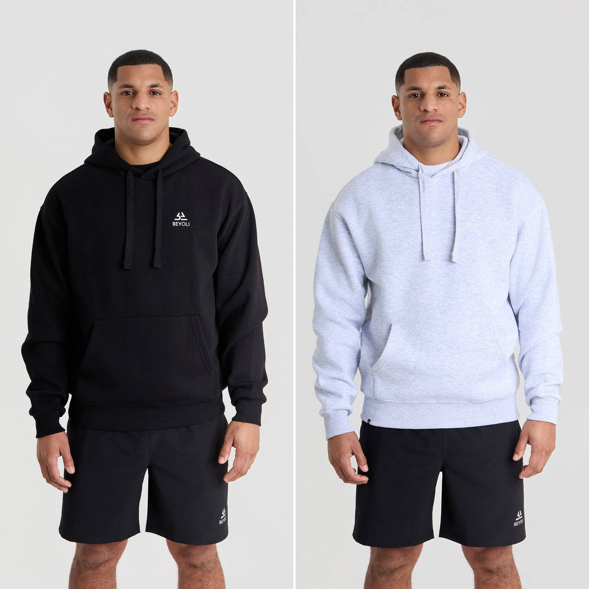 Pack 2 Hoodies Original Beyoli Homme - Noir + Gris